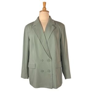 Eloquii Double Breasted Blazer Women's 20 Tailored Preppy Classic Chic 2 Button